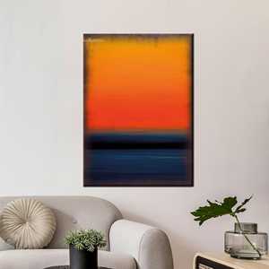 ศิลปะบนผืนผ้าใบซันเซ็ท ฮอไรซอนท์ พิมพ์ลายไล่เฉดสีแบบโดดเด่นสำหรับการตกแต่งแนวชายฝั่ง ห่อหุ้มอย่างดี - Product Image 1