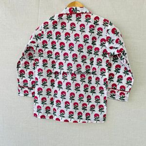 Nuevo Conjunto de Pijama de Algodón para Niños, Hermoso Conjunto de Pijama de Algodón Estampado Indio, Ropa de Dormir 100% Algodón - Product Image 3