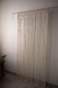 Tapiz de Macramé Vietnamita Boho Hecho a Mano, Accesorios Modernos de Algodón, Decoración, Tapiz Grande para Colgar en la Puerta, Cortina para Diwali, Cumpleaños - Product Image 3