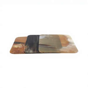 Posavasos de Resina de Bambú con Borde Natural, Rústico, Elegante, de Lujo, Transparente, Cuadrado, 10 mm de Grosor, Duradero, Ecológico - Product Image 4