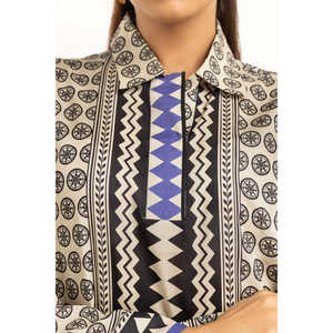 Conjunto de Traje de 3 Piezas Estampado Color Beige para Mujer - Product Image 5