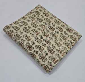 Jaipur ผ้าฝ้ายบล็อกพิมพ์ด้วยมือแบบ100% ทำด้วยมือผ้าฝ้ายแบบดั้งเดิมเป็นมิตรต่อสิ่งแวดล้อมระบายอากาศได้ - Product Image 2