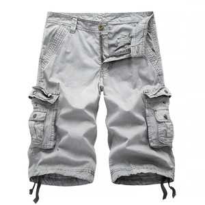 100% coton personnalisé vêtements pour hommes Shorts d'été hommes Logo personnalisé poche à glissière latérale hommes Cargo Chino Shorts - Product Image 1