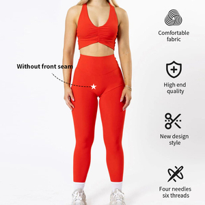 Ensemble de yoga 2 pièces de haute qualité pour femmes, vêtements de sport personnalisés pour la salle de sport, vêtements de sport respirants, lifting des fesses, contrôle du ventre, entraînement - Product Image 2