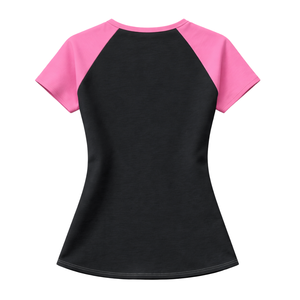 T-shirt à manches raglan noir Soror, sororité grecque, t-shirt rose et vert pour femmes, sororité universitaire, vêtements décontractés élégants - Product Image 4