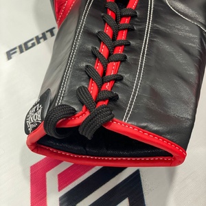 No Boxing No Life Red/Black Customized Laced Up Sparring Boxing <b>Gloves</b> For Sale Personalized Logo Training Fighting Martial Arts - Product Image 6