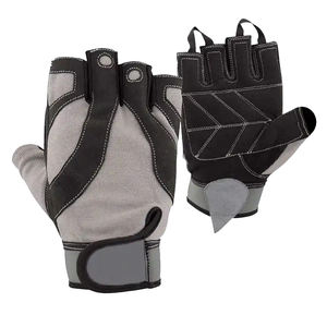 Venta al por mayor medio dedo entrenamiento Fitness gimnasio deporte guantes lavables levantamiento de pesas cuero personalizado antideslizante transpirable ligero - Product Image 1