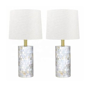 Lampe de table en nacre de luxe sans abat-jour lampe de bureau électrique élégante polie à la main à haute brillance pour la décoration intérieure du bureau à domicile - Product Image 2