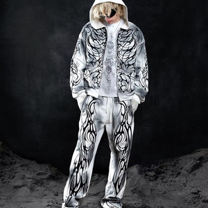 Logo personnalisé de haute qualité broderie lavage à l'acide 430gsm 100% coton surdimensionné survêtement lourd Hip Hop unisexe soleil fané fermeture éclair - Product Image 6