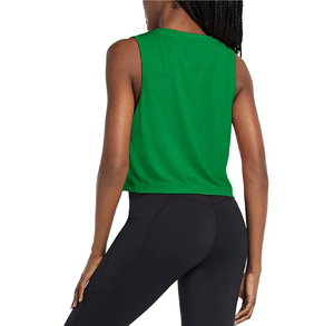 Camiseta sólida de talla grande para mujer, camiseta sin mangas elástica sin costuras, ropa de calle informal, Top corto en colores sólidos - Product Image 2