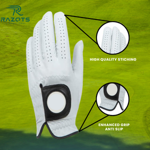 Guantes de golf de dedo completo personalizados de alta calidad % transpirable Cabretta cuero antideslizante impermeable OEM protección UV para deportes - Product Image 3
