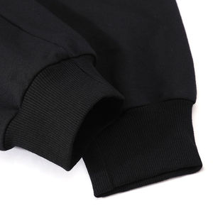 Sweat-shirt à capuche et pantalon en polyester/coton noir avec empiècements, imprimé, respirant, séchage rapide, style streetwear pour homme - Product Image 5