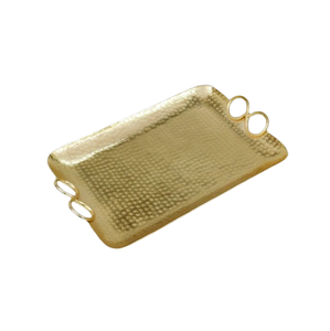 Wholesale Stainless Steel <b>Mirror</b> Polished <b>Tray</b> with <b>Gold</b> Flower Handle Fancy Decorative Metal <b>Tray</b> Hotel Restaurant Salad <b>Tray</b> - Product Image 5