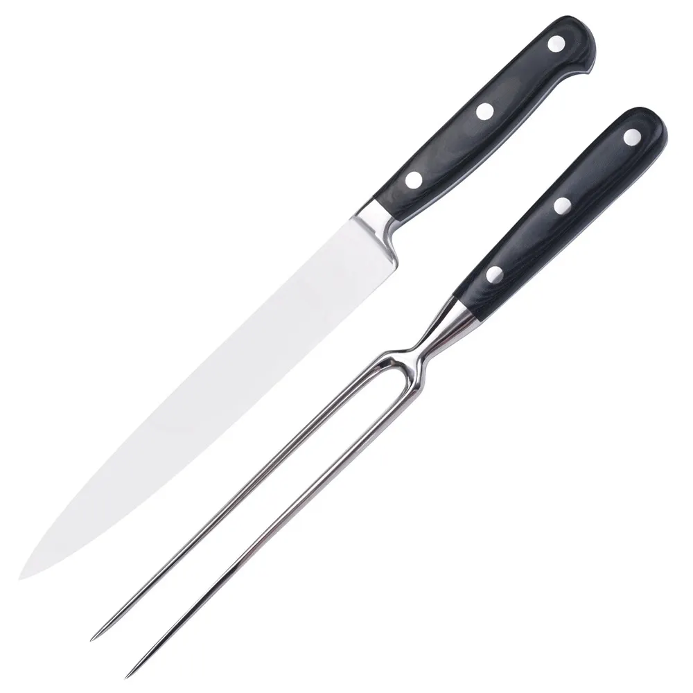 Conjunto de faca e garfo para churrasco, 2 conjuntos de facas de cozinha, utensílios para churrasco, carne