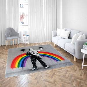 Tapis imprimé Sad Rainbow de Martin Whatson, antidérapant, décoration de salon, tapis gobelin - Product Image 4