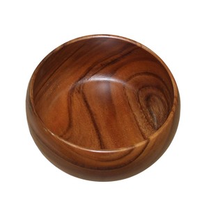 Dernier bol à salade de service de forme ronde en bois de manguier couleur marron bol de service de maïs pop pour ustensiles de cuisine utilisés polyvalents - Product Image 1