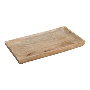 Plateau de service en bois pour la décoration traditionnelle de la maison et le cadre de table à manger classique avec un attrait rustique unique - Product Image 1