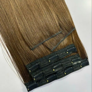 Super <b>Sales</b> 100% Vietnamese Raw Human Remy <b>Hair</b> Clip Wholesale Invisible Seamless <b>Hair</b> <b>Extensions</b> - Product Image 1