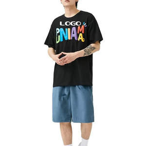 T-shirt décontracté en satin pour homme, le plus vendu, personnalisé, grammage lourd, service OEM, col imprimé en relief, manches courtes, anti-plis - Product Image 3