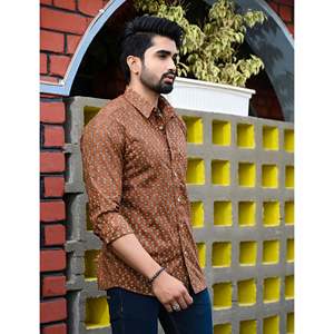 Chemise décontractée pour homme en coton imprimé à manches longues, respirante, en popeline ou tissu Oxford, motif floral ou à pois, offre ODM - Product Image 3