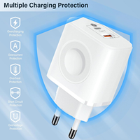 Chargeur 23W pour Apple Watch, Prise de Charge Rapide Portable à Deux Ports, Adaptateur Mural USB C pour iPhone Samsung AirPods Android