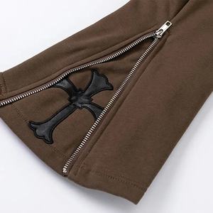 กางเกงวิ่งของผู้ชายผ้าคอตตอนปักลายตัวอักษรวินเทจโฟมพิมพ์3D คุณภาพสูงสำหรับพิมพ์พัฟ - Product Image 5