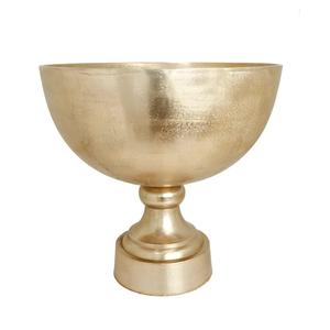 Macetas Modernas para Plantas con Base Redondeada, Acabado en Textura Dorada de Aluminio, en Venta - Product Image 1