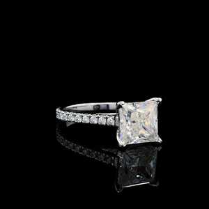 Joyería de Lujo para la Frente con Corte Princesa, Cultivada en Laboratorio, con Engaste de Puntas en V, Diseño Hip Hop, Chapado en Oro de 14K, para Boda y Compromiso - Product Image 4