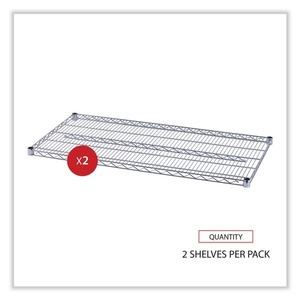 Alera ALESW584824SR Industrial 48 In. X 24 In. Silver <b>Wire</b> Shelving Extra <b>Wire</b> <b>Shelves</b> (2-Piece/Carton) for Garages - Product Image 3