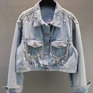 Ropa de mujer estilo nueva moda personalizada moda 2025 chaqueta de mezclilla para mujer chaqueta de camionero de mezclilla Vintage para mujer chaqueta de mezclilla - Product Image 1