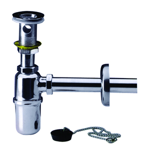 Sifone in ottone cromato per bottiglia senza filettatura. 1.1/4 - Product Image 1