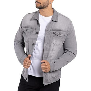 Chaqueta vaquera lavada con ácido para hombre hecha en algodón con logotipo personalizado al por mayor, chaqueta vaquera lavada con ácido transpirable para uso en exteriores para hombre - Product Image 5