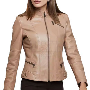 Precio barato Chaquetas de cuero para mujer Recién llegado Chaquetas de cuero para mujer Chaqueta de cuero de color personalizado - Product Image 1