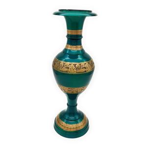 Florero de latón de alta calidad, pavo real grabado, Color verde azulado con acabado pulido para mesa, decoración del hogar y decoración de mesa - Product Image 1