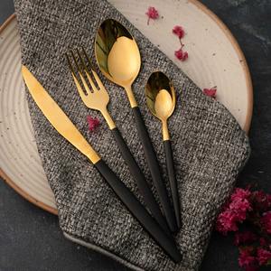 Juego de Cubiertos de Acero Inoxidable de Alta Gama con Mango Negro, Elegante Juego de Cubiertos para Restaurante y Hotel - Product Image 6