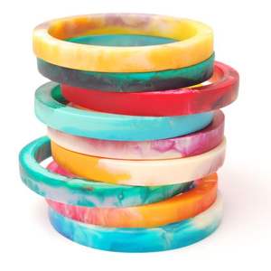 IMPRESIONANTE joyería resina acrílico pulsera brazalete exagerado deslumbrante Multicolor ancho Irregular cuadrado acrílico pulseras mujeres - Product Image 1