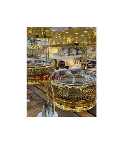 Design attrayant en acier inoxydable couleur argent chauffe-plats forme ronde chauffe-plats servant chauffe-plats en vrac - Product Image 3