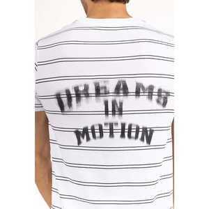 Camisetas Casuales de Corte Holgado con Rayas y Patrón Sólido, Tejido de Punto de 200 Gramos, Antiarrugas, Transpirable, MN-TS-SS25-052, Logotipo Comprimido - Product Image 3