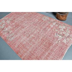 Alfombra turca vintage, rojo, blanco, 5,3x8,7 pies, área grande de lana con respaldo de látex, patrón de retazos para entrada, pasillo o habitación - Product Image 4