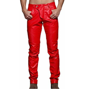 Pantalones de cuero ajustados de alta calidad para hombre, lona transpirable, lavado oscuro, mejor precio, estilo informal, moda para hombre - Product Image 3