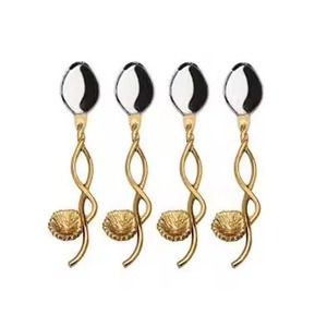 Elegante juego de cucharas de café de metal hecho de acero inoxidable, perfecto para té, azúcar, postre, mesa de comedor, accesorios de cubiertos - Product Image 4