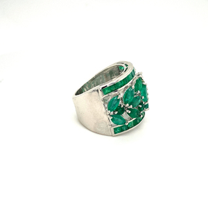 Anillo de piedra de Esmeralda natural Anillo hecho a mano Accesorios de cristal curativo de energía para mujeres Fino usable - Product Image 2