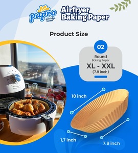 Kích Thước Tùy Chỉnh 50Pcs Dầu Bằng Chứng Dùng Một Lần Vòng Giấy Da Nướng Bánh Giấy 7.9 Inch Nồi Chiên Không Khí Lót Giấy - Product Image 2
