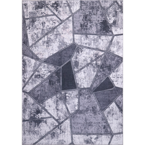 Alfombra lavable con diseño geométrico de retazos en blanco y negro de Netline Home Depot 4001 - Product Image 4