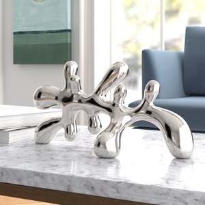 Objet de Table en argent brillant de haute qualité Accent artistique créatif pour étagère de bureau de salon ou espace de bureau - Product Image 2