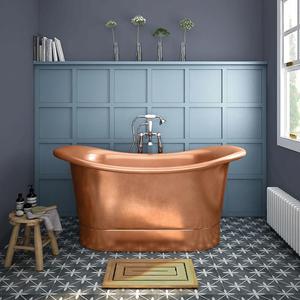 Bañeras de cobre antiguas hechas a mano con un impresionante acabado de pátina perfecto para sofisticados estilos de baño vintage - Product Image 1