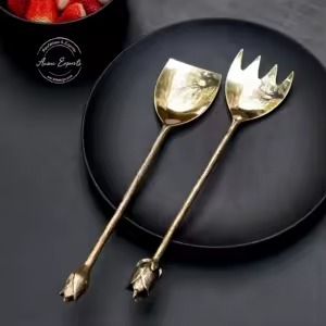 Ensemble de serveurs à salade design avec poignée décorative ustensiles de cuisine pour la maison, le restaurant et la table. - Product Image 4