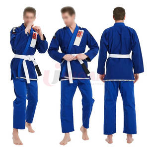 Jiu Jitsu brésilien Gi pour hommes et femmes pré-rétréci frappant bleu grappling uniforme Kimono avec ceinture BJJ Arts martiaux porter - Product Image 1