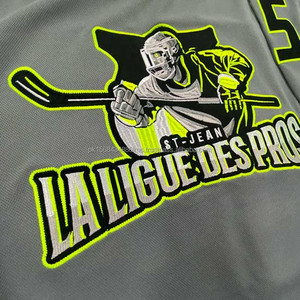 เสื้อฮอกกี้น้ำแข็งผู้ชายขายดี ออกแบบเองได้ แห้งเร็ว ชุดทีม รับผลิตตามแบบ (OEM) ชื่อทีม ขายส่ง พิมพ์ลายด้วยความร้อน 100% - Product Image 4