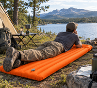 Matelas de camping gonflable en TPU avec oreiller intégré, cellules d'air, léger, imperméable, pour la randonnée et les voyages